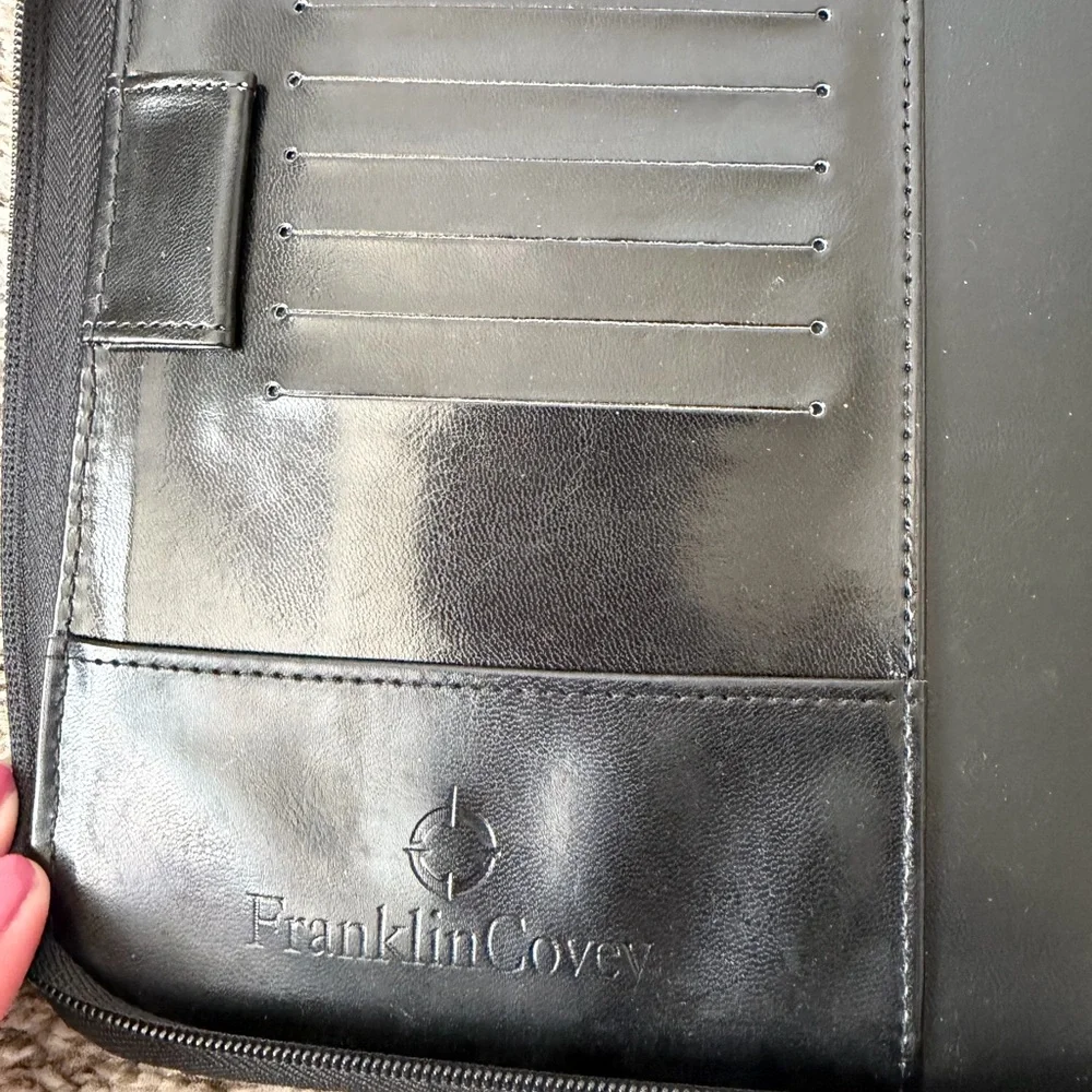 Franklin Covey Planner Black Zip Around 3‎ Ring Organizer Office Work
